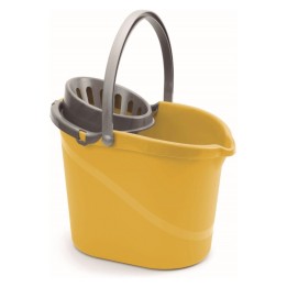 Cubo fregar oval amarillo c/escurridor 14 l.  (1 un.)