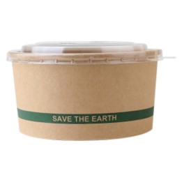 Ensaladera kraft+tapa pet 145x75 mm. 1000 ml.  (pq. 25 recip.)