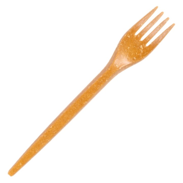 Tenedor fibra de madera 17 cm.  (pq. 80 un.)