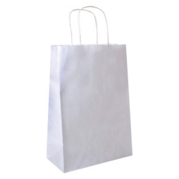Bolsa c/asas papel 20+10x29 cm. 80 g. blanca (cj. 250 un.)
