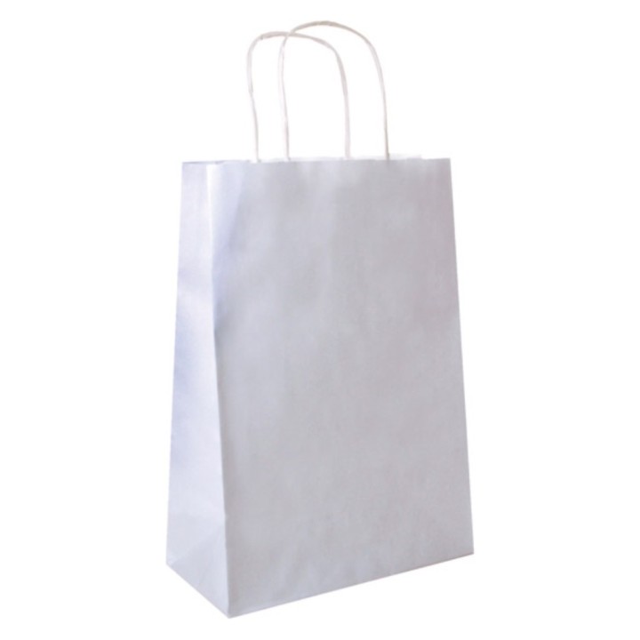 Bolsa c/asas papel 20+10x29 cm. 80 g. blanca (cj. 250 un.)