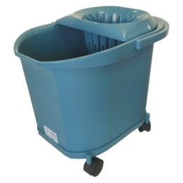 Cubo fregar c/ruedas y escurridor 16 l. azul