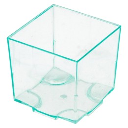 Recipientes cubo C/Basetapa 4,2x4,2x4,2 cm.  verd (cj. 200 un.)