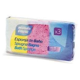 Esponja Baño Mundo Floral 7.5x13x3.5 cm.  (pq. 3 un.)