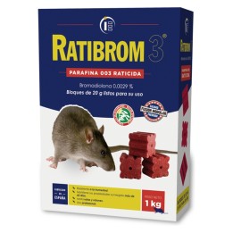 Raticida bloq. 20 g. Ratibrom-3 (pq. 10 un. 20 g.)