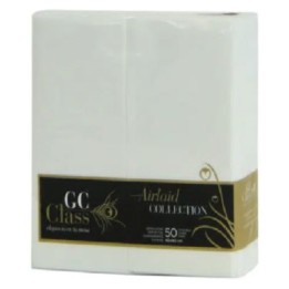 Servilleta GC Class 40x40 cm.  1 h. blanco (cj. 12 pq. 50 serv.)