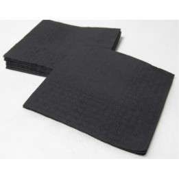 Servilletas 20x20 cm.  2 h. negro (pq. 100 un.)