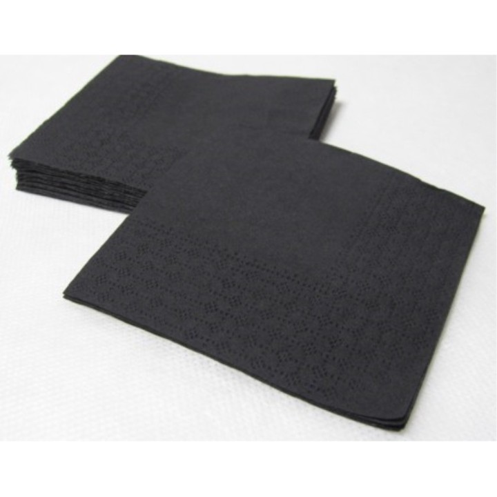 Servilletas 20x20 cm.  2 h. negro (pq. 100 un.)
