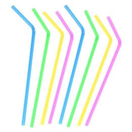 Caña Flexible papel biodegradable 220x6 mm.  colores (pq. 1000 un.)