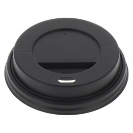 Tapa 12oz con agujero 360 ml.  negre (pq. 100 un.)