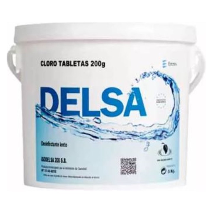 Pastilla cloro piscinas Isodelsa 200 (cb. 25 kg.)