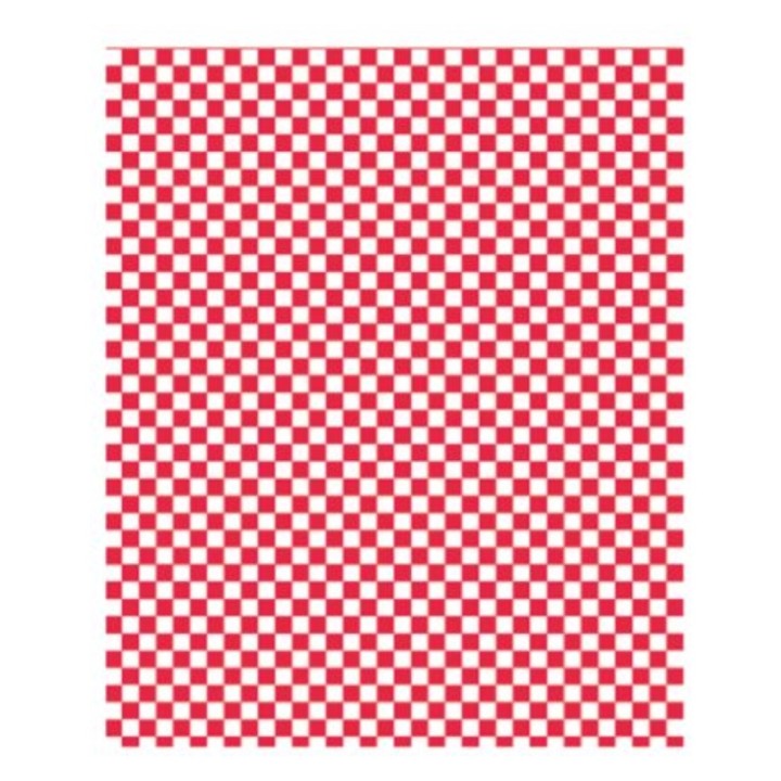 Papel antigrasa (cuadros rojos) 31x38 cm.  35 g. (pq. 1000 un.)
