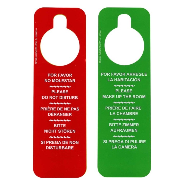 Carteles Plastificado No Molestar rojo/verde (pq. 100 un.)