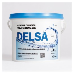 Pastilla cloro 3 acciones piscinas Isodelsa TA (SB) (cb. 25 kg.)