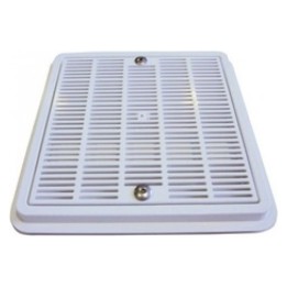 Rejilla desagüe plástico 410x410 mm.  blanco (1 un.)