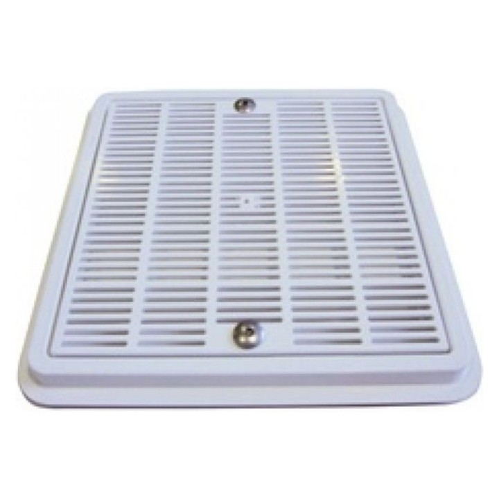 Rejilla desagüe plástico 410x410 mm.  blanco (1 un.)