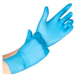 Guantes extra fuerte nitrilo  t. s azul (pq. 100 un.)