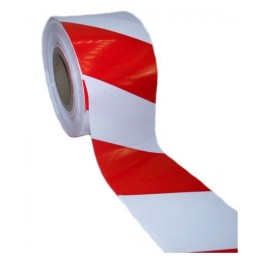 Cinta señalización plástico 9 cm. G-400 blanca/roja (r. 250 m.)