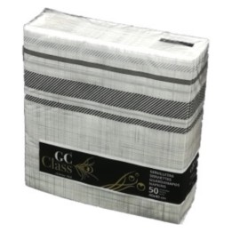 Servilleta Bistrot GC Class Filum 40x40 cm.  1 h. blanco/negro (cj. 600 serv.)