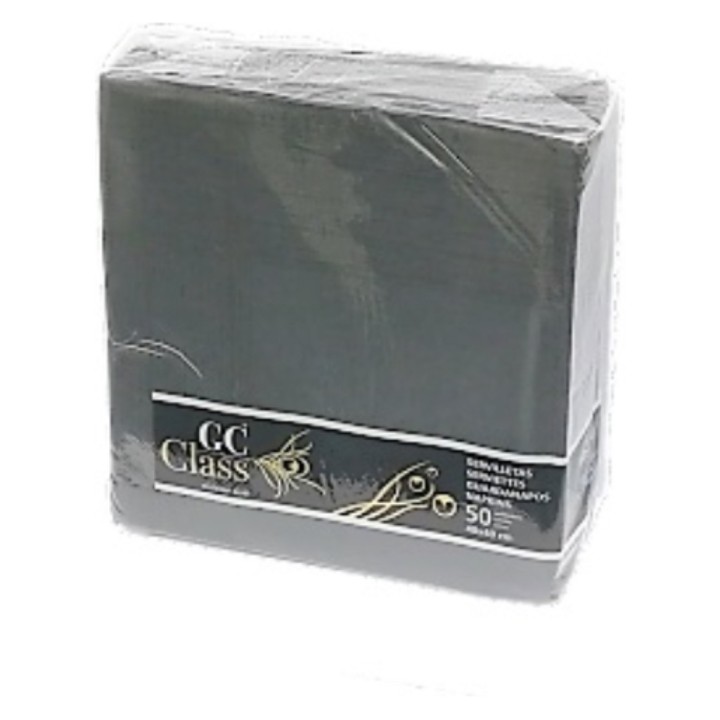 Servilleta GC Class 40x40 cm. 1 h. negro paris (pq. 50 serv.)