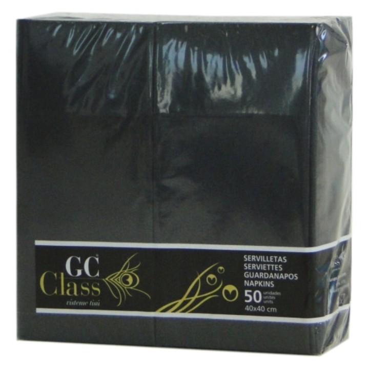 Servilleta Kangur GC Class 40x40 cm. 1 h. negra (pq. 50 serv.)