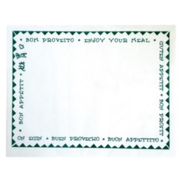 Mantel bon profit 30x40 cm.  blanco cenefa verde (cj. 1000 mant.)