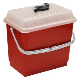 Cubo c/tapa y agujero para impregnación 4 l. rojo