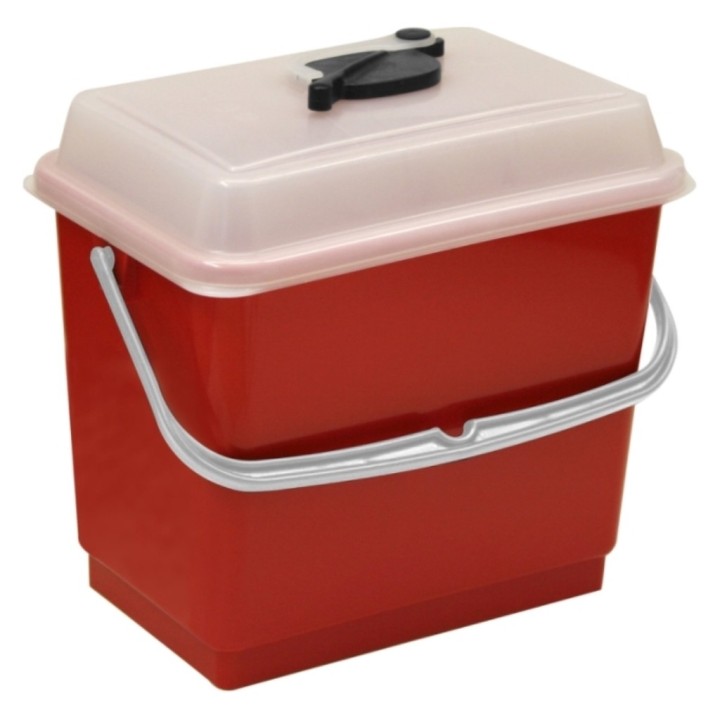 Cubo c/tapa y agujero para impregnación 4 l. rojo