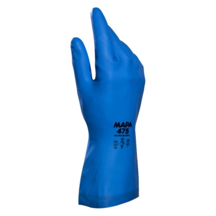 Guantes flocado ultrafood (ultranitril) 475 mapa nitrilo  t. 9 azul (1 par.)
