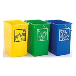 Cubo reciclaje c/asa 26 l. amarillo
