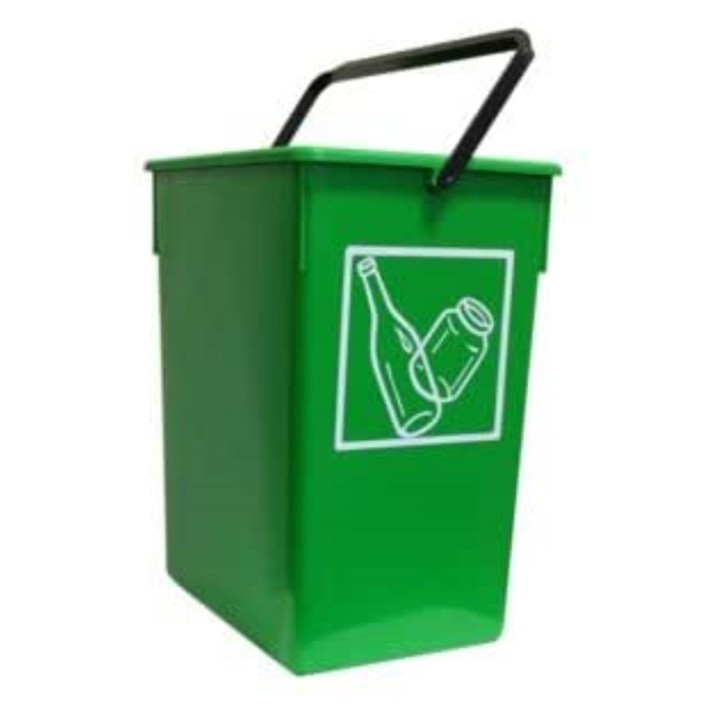 Cubo reciclaje c/asa 26 l. verde