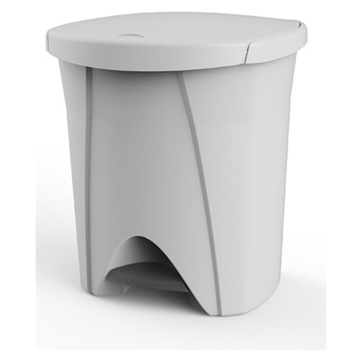 Cubo reciclaje 2 cubetas c/pedal 30 + 18 l. blanco