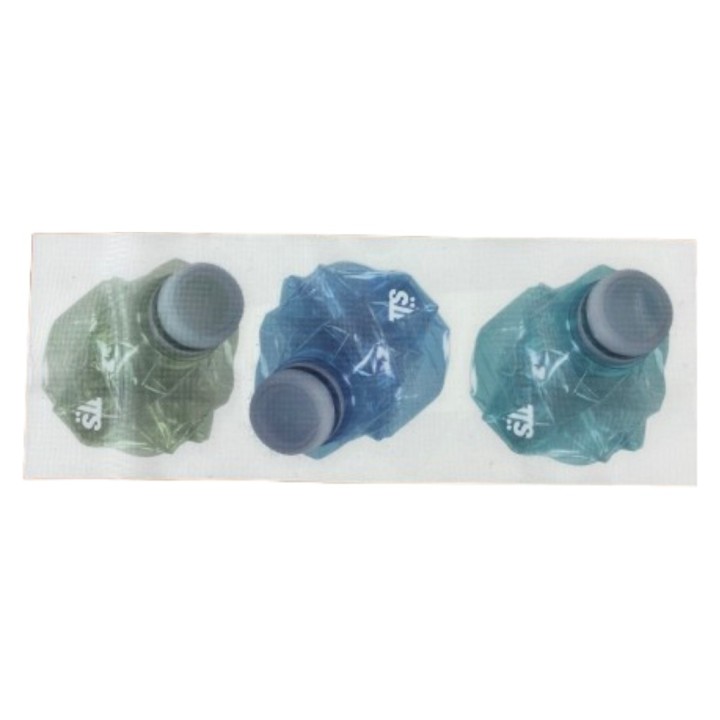 Set 3 etiquetas adhesiva Dibujo botellas plastico pvc 19,5x6,5 cm.  (1 un.)