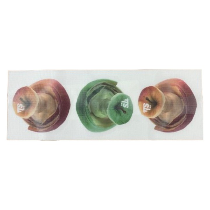 Set 3 etiquetas adhesiva Dibujo manzana pvc 19,5x6,5 cm.  (1 un.)