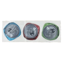 Set 3 etiquetas adhesiva Dibujo lata metal pvc 19,5x6,5 cm.  (1 un.)