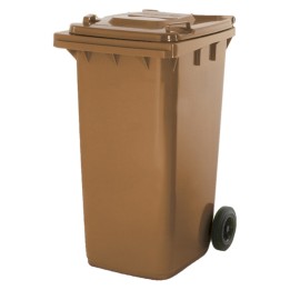 Contenedor c/2 ruedas y tapa 240 l. marrón