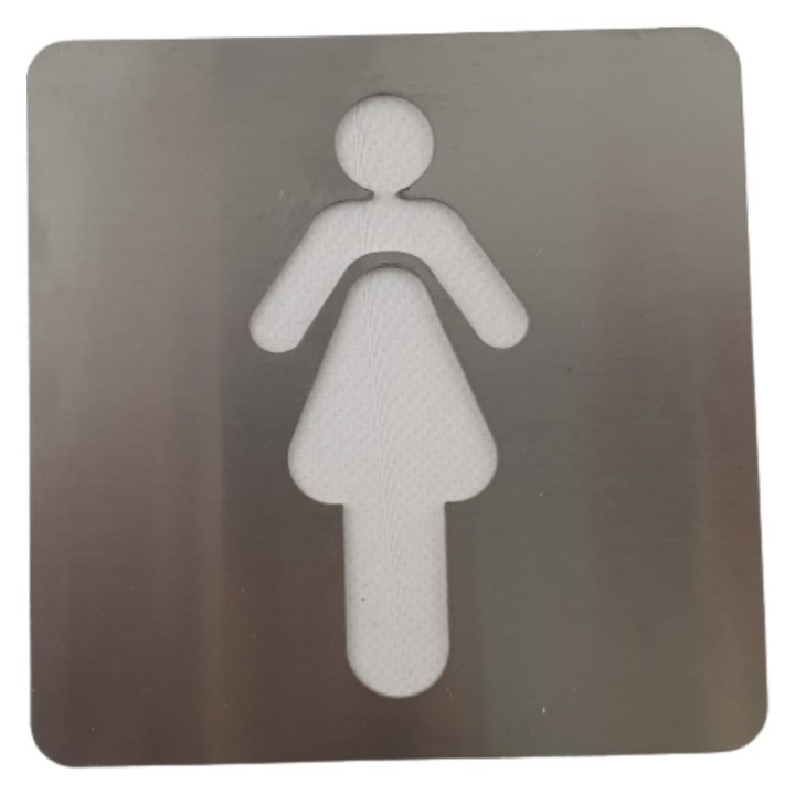 Placa señalización "Mujeres" inox satinado