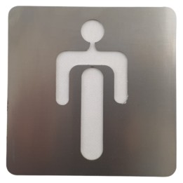 Placa señalización "Hombres" inox satinado