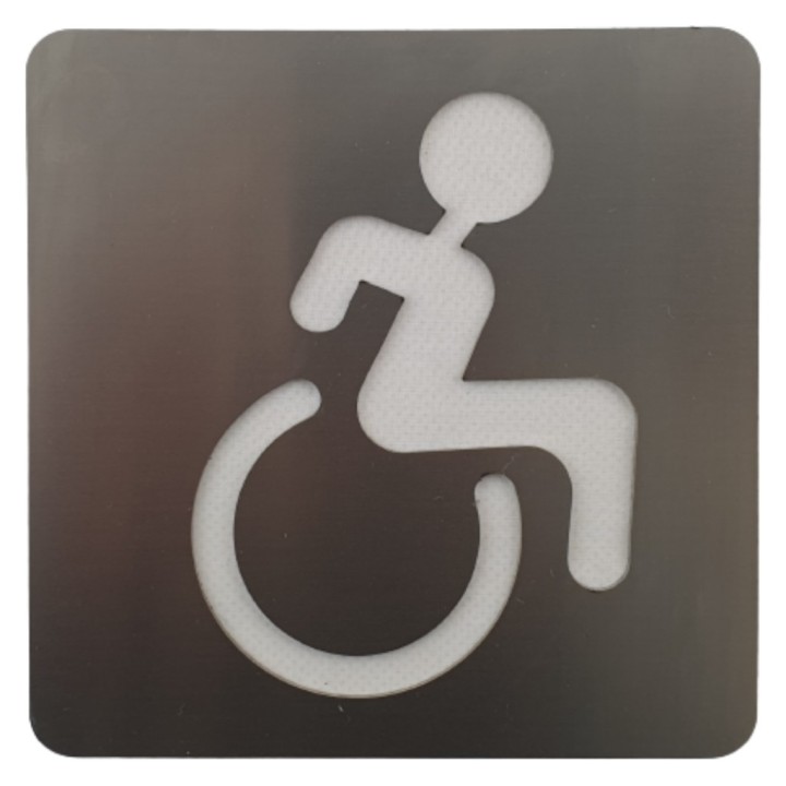 Placa señalización "Movilidad Reducida" inox satinado