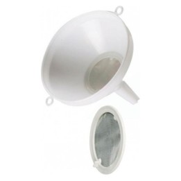 Embudo c/filtro inox 22 cm. blanco