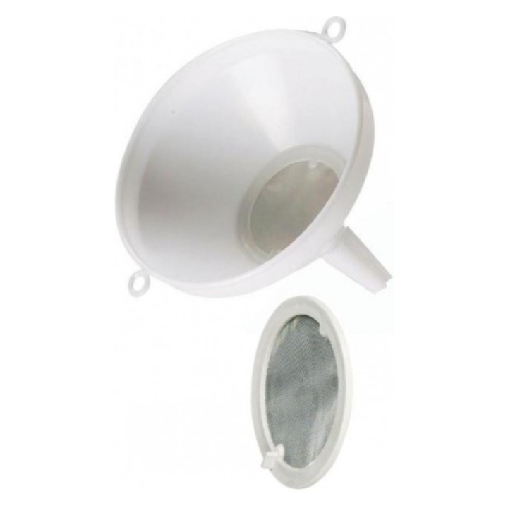 Embudo c/filtro inox 22 cm. blanco