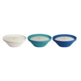 Vela bol citronela color blanco, azul claro/oscuro