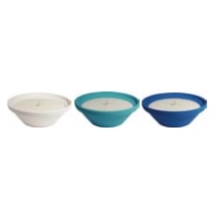 Vela bol citronela color blanco, azul claro/oscuro