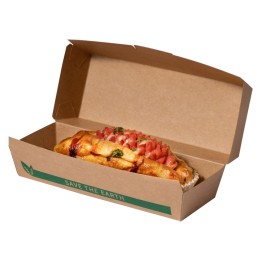 Caja Frankfut Nuggets kraft 208x70x75 cm.  (pq. 100 recip.)