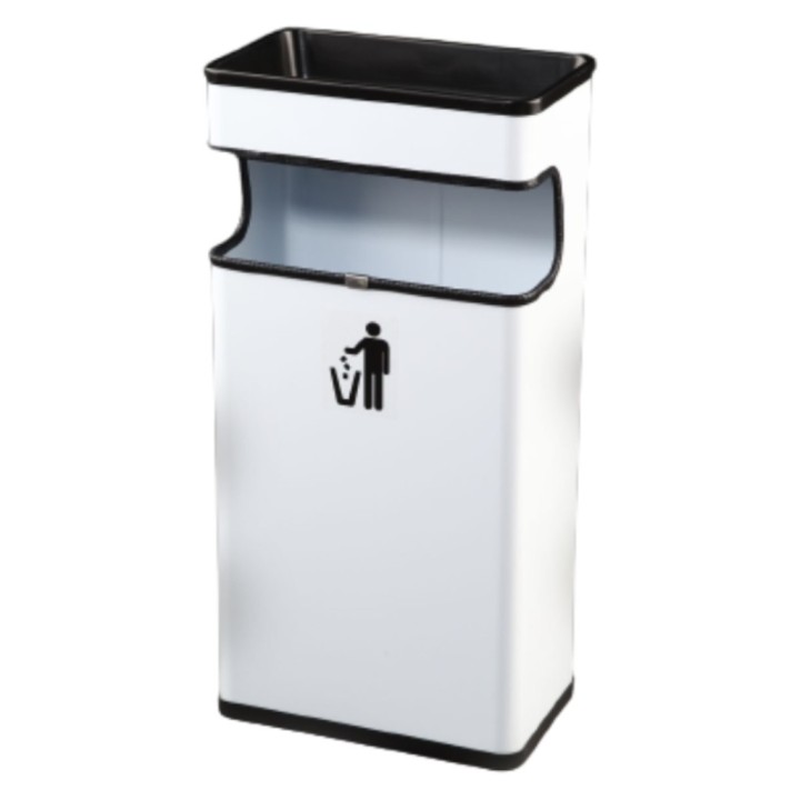 Cenicero papelera rectangular 40 l. blanco