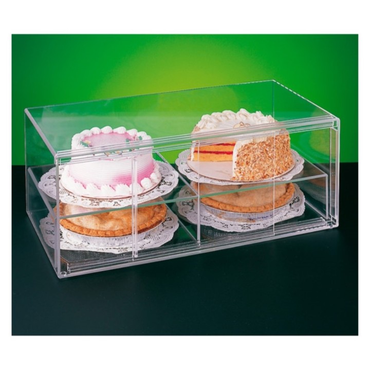 Expositor display pastelería 2 pisos acrílico 64x33x22,5 cm.