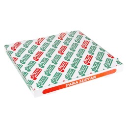 Caja Pizza Micro 40x40x3,5 cm.  blanco (cj. 100 recip.)