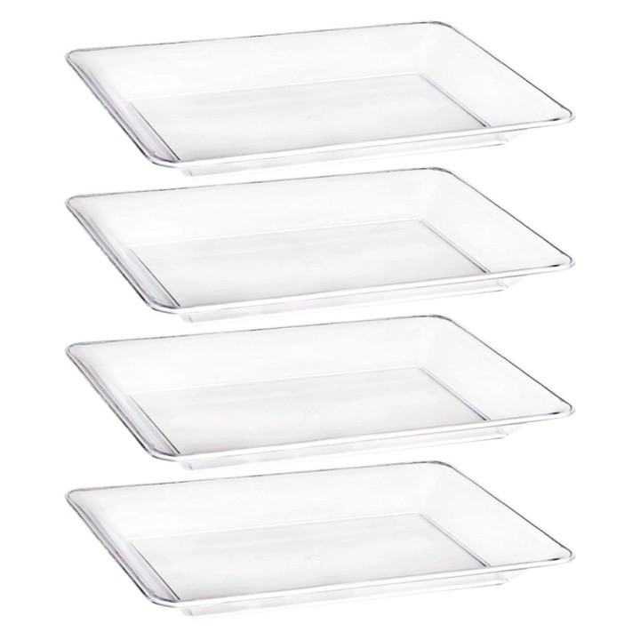 Plato lujo rectangular 23x17,5 cm. transparente (pq. 10 un.)