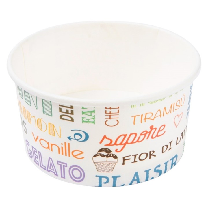 Tarrina helados Parole cartón 180 ml. blanca (cj. 2000 un.)