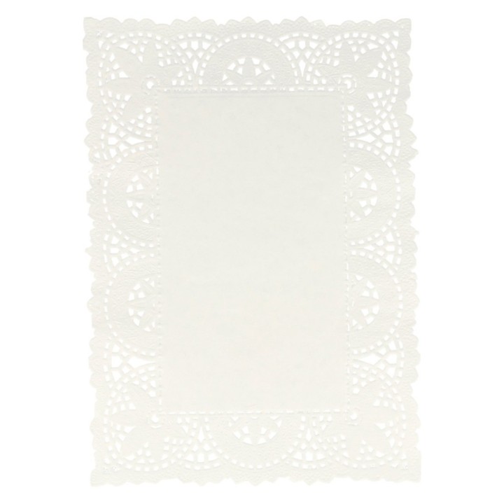 Blonda rectangular 21x15 cm. blanca (pq. 250 un.)